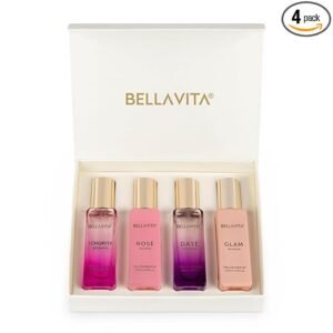 Bella Vita Luxury Long Lasting Perfume Gift Set for Woman | 4x20ml | Gifts for Women | Floral, Fruity, Premium Fragrance Scent | Date, Senorita, Glam